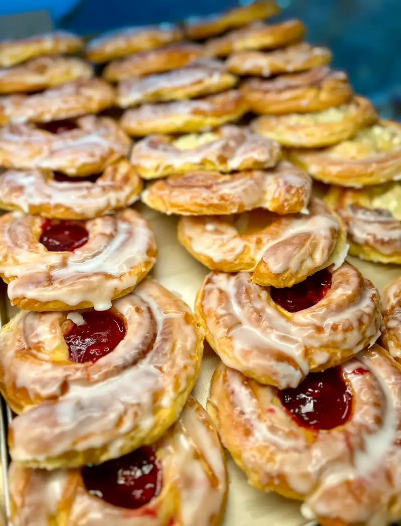 Freshly baked danish pastries at Belinda's Bakery