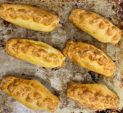 Freshly baked pasties from Belinda's Bakery